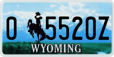WY license plate 05520Z