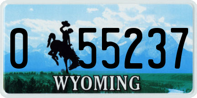 WY license plate 055237