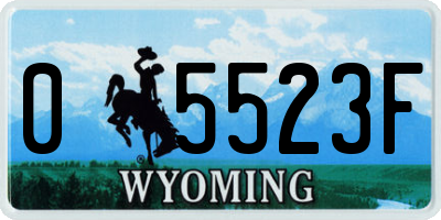 WY license plate 05523F