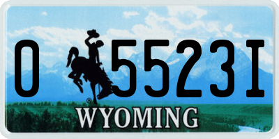 WY license plate 05523I