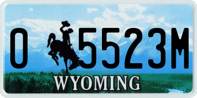 WY license plate 05523M