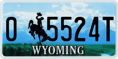 WY license plate 05524T