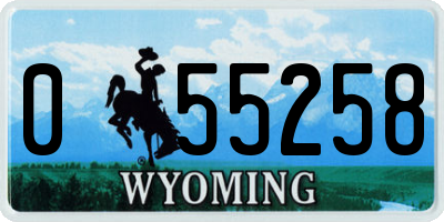 WY license plate 055258