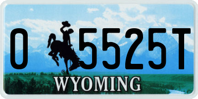 WY license plate 05525T