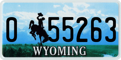 WY license plate 055263