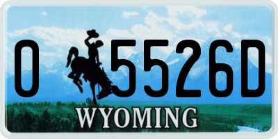 WY license plate 05526D