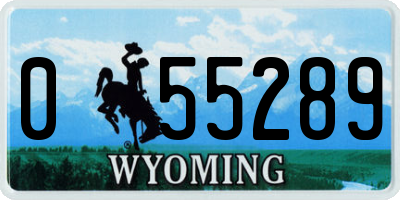 WY license plate 055289