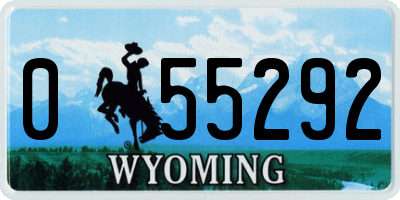 WY license plate 055292