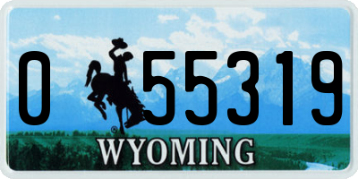 WY license plate 055319