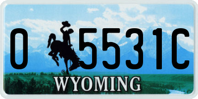 WY license plate 05531C