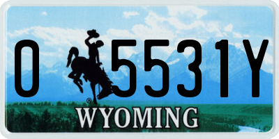 WY license plate 05531Y