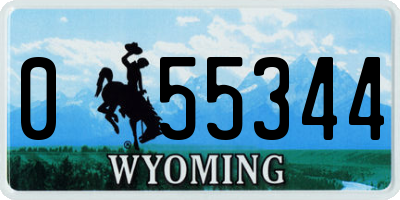 WY license plate 055344