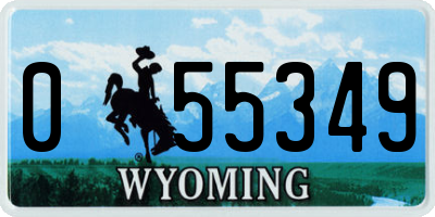 WY license plate 055349