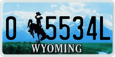 WY license plate 05534L