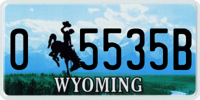 WY license plate 05535B