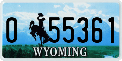 WY license plate 055361