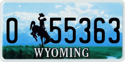 WY license plate 055363