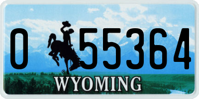 WY license plate 055364