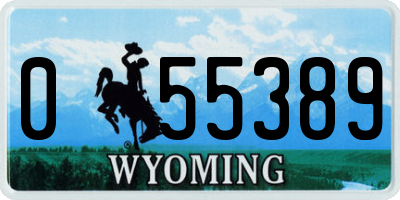 WY license plate 055389