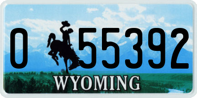 WY license plate 055392