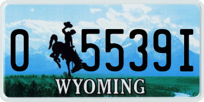 WY license plate 05539I