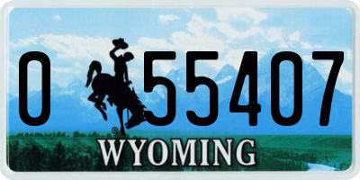 WY license plate 055407