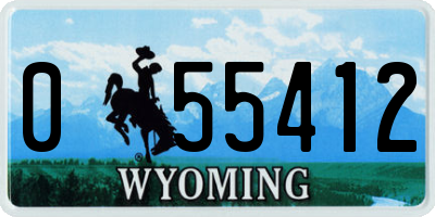 WY license plate 055412
