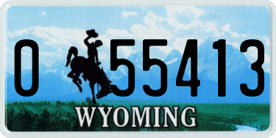 WY license plate 055413