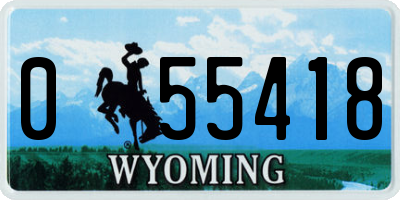 WY license plate 055418
