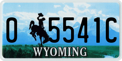 WY license plate 05541C