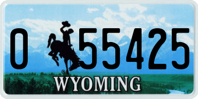 WY license plate 055425