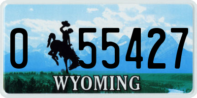WY license plate 055427
