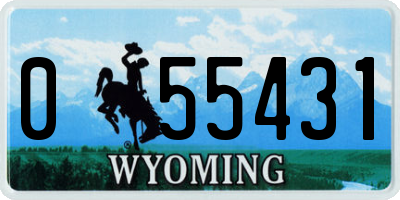 WY license plate 055431