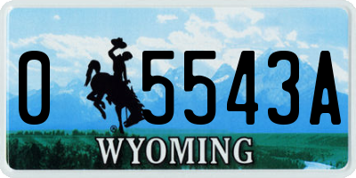 WY license plate 05543A