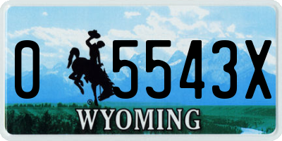WY license plate 05543X