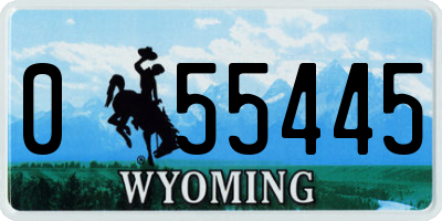 WY license plate 055445