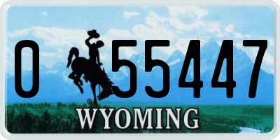WY license plate 055447