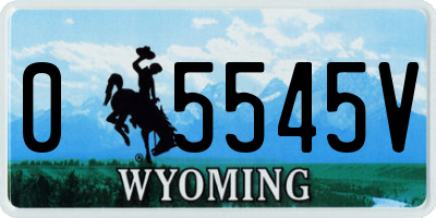 WY license plate 05545V