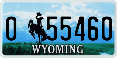 WY license plate 055460