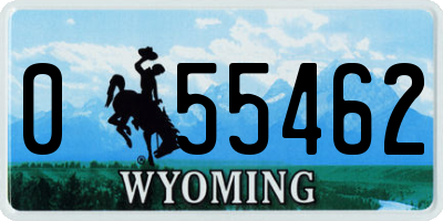 WY license plate 055462