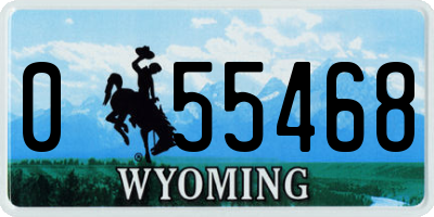 WY license plate 055468