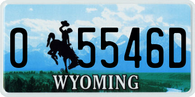 WY license plate 05546D