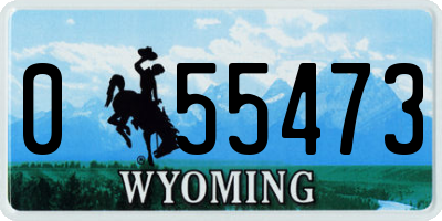 WY license plate 055473