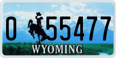 WY license plate 055477