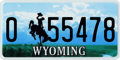 WY license plate 055478