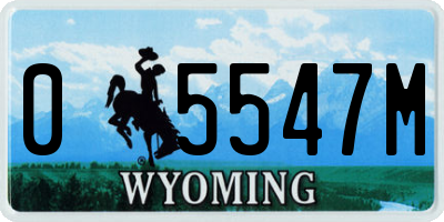 WY license plate 05547M