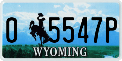WY license plate 05547P