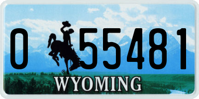 WY license plate 055481