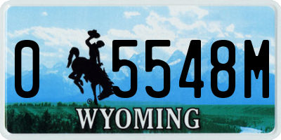 WY license plate 05548M