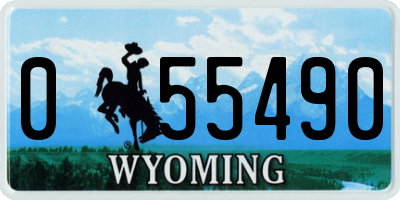 WY license plate 055490